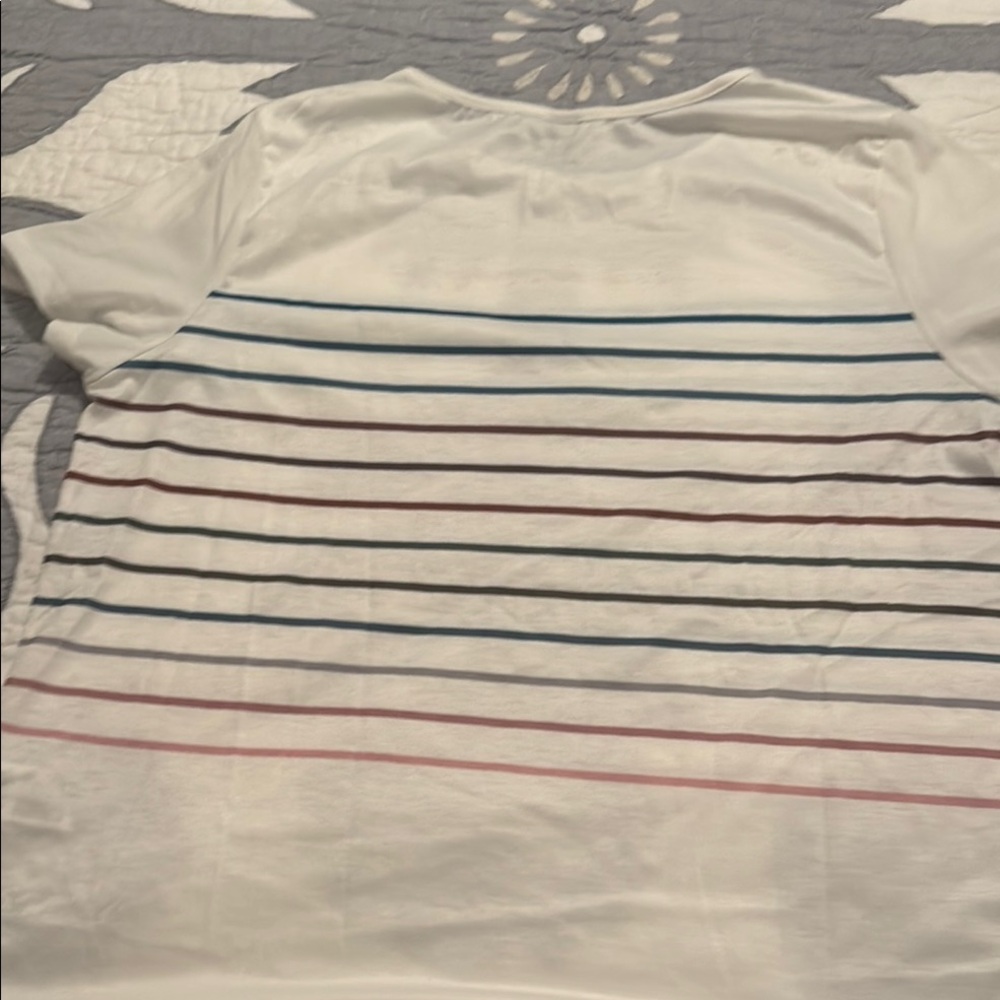 White and Blue Boxy Buttoned T-Shirt Jersey